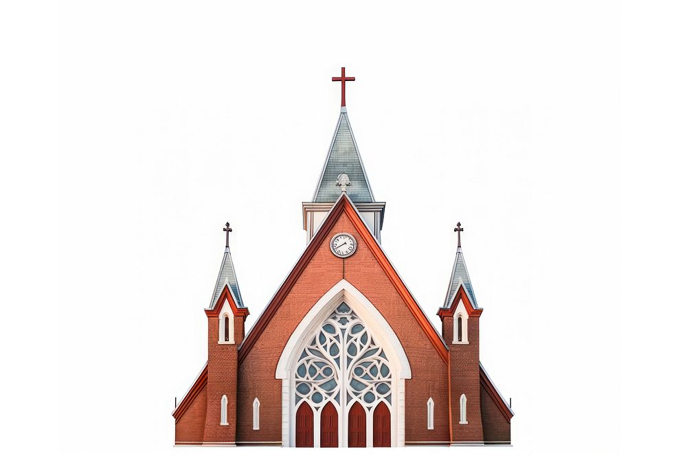 United church of christ architecture building steeple. AI generated Image by rawpixel.