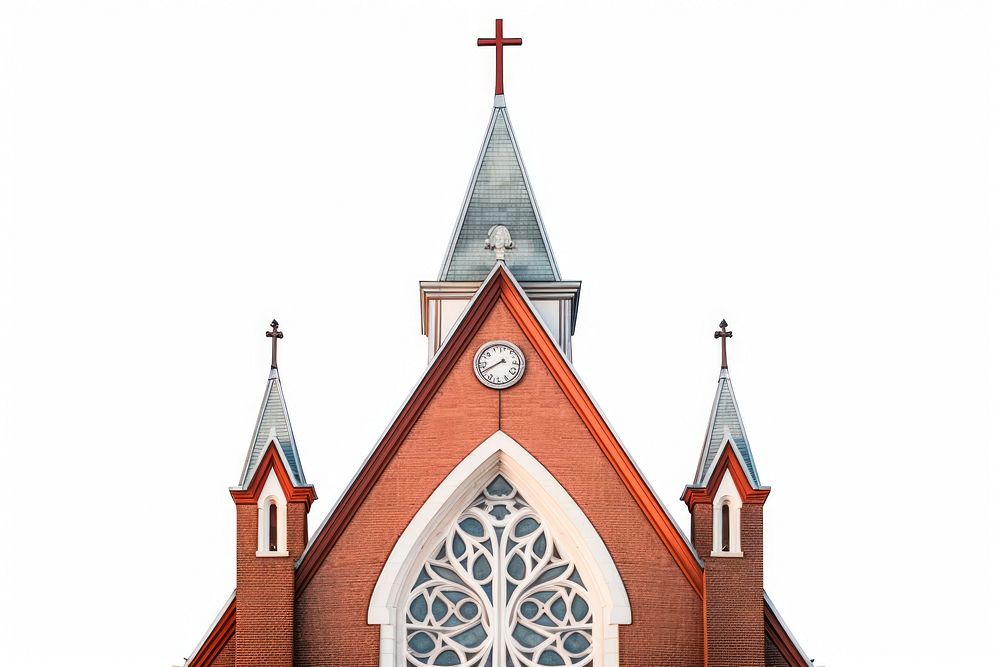 United church of christ architecture building steeple. AI generated Image by rawpixel.
