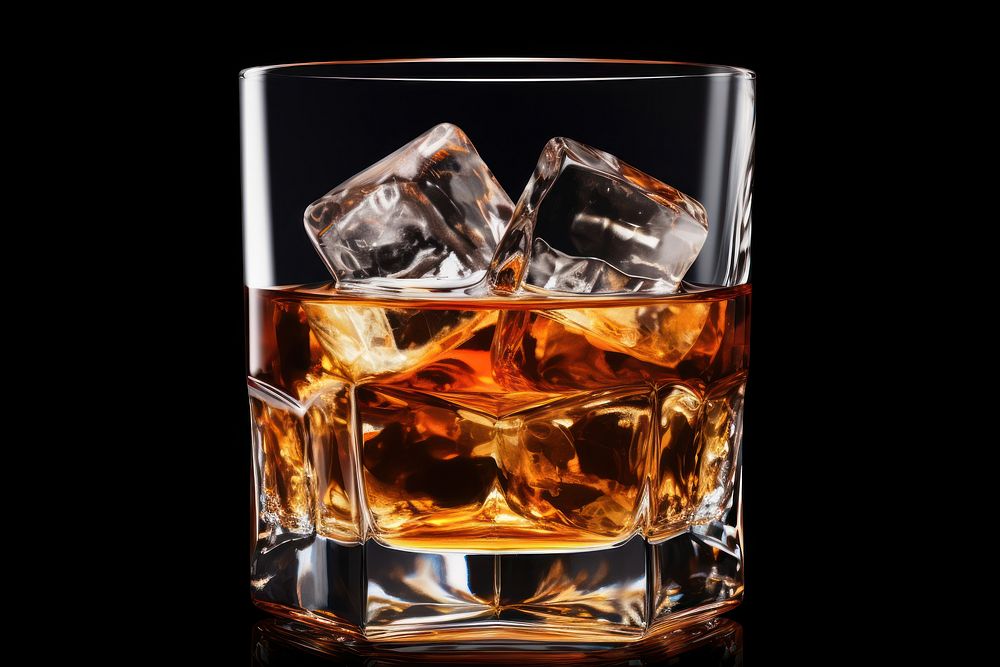 Whiskey glass whisky drink refreshment. AI generated Image by rawpixel.