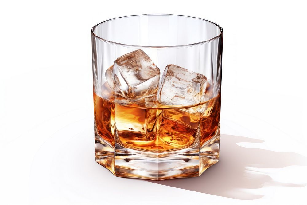 Whiskey glass whisky drink ice. AI generated Image by rawpixel.