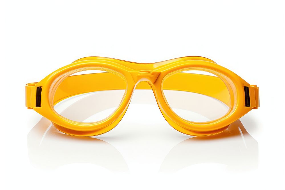 Yellow swimming goggles sunglasses white background transparent. AI generated Image by rawpixel.