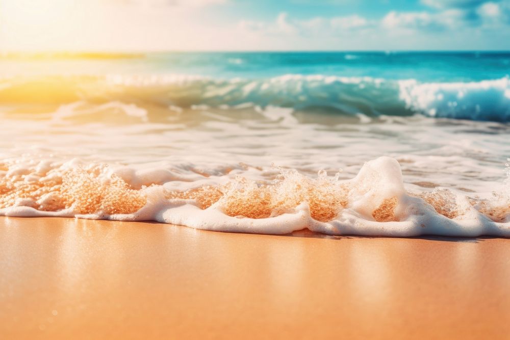 Tropical summer sand beach sea outdoors horizon. AI generated Image by rawpixel.