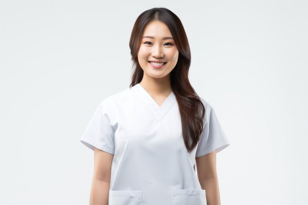 Female nurse adult white background stethoscope. AI generated Image by rawpixel.