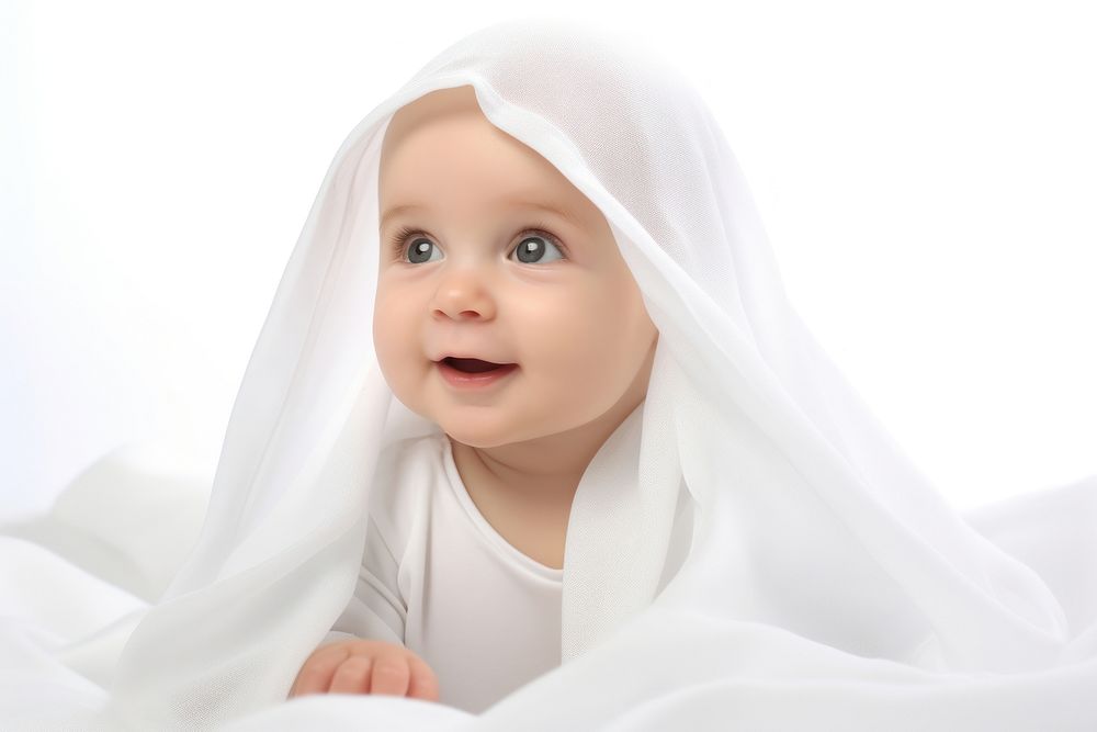 Baby baptism portrait white photo. AI generated Image by rawpixel.