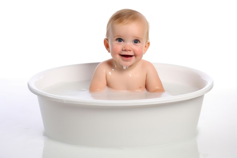 Baptism for kid portrait bathing bathtub. AI generated Image by rawpixel.