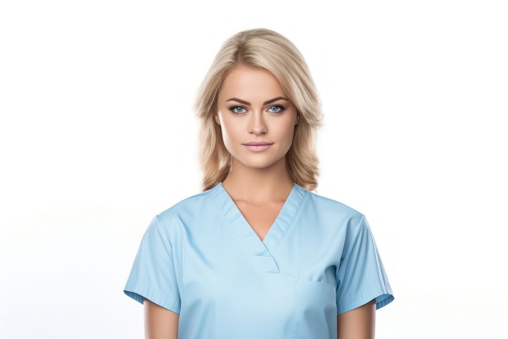 Female nurse adult white background stethoscope. AI generated Image by rawpixel.