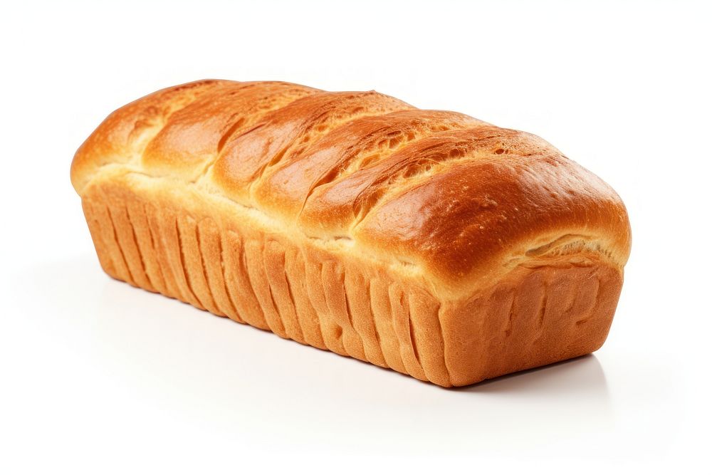 Bread loaf food white background viennoiserie. AI generated Image by rawpixel.