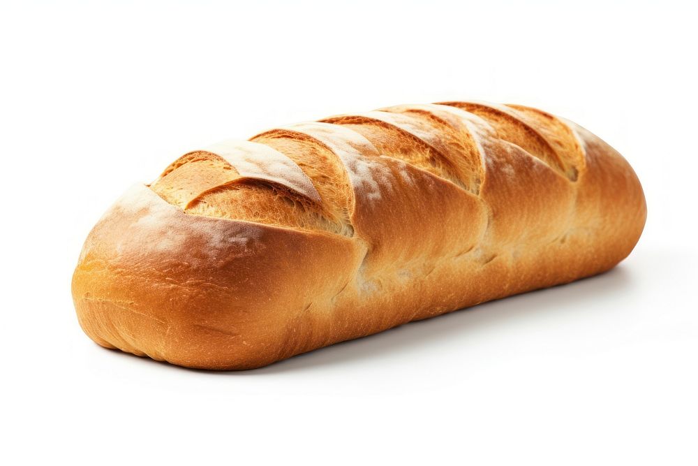 Bread loaf food white background viennoiserie. AI generated Image by rawpixel.