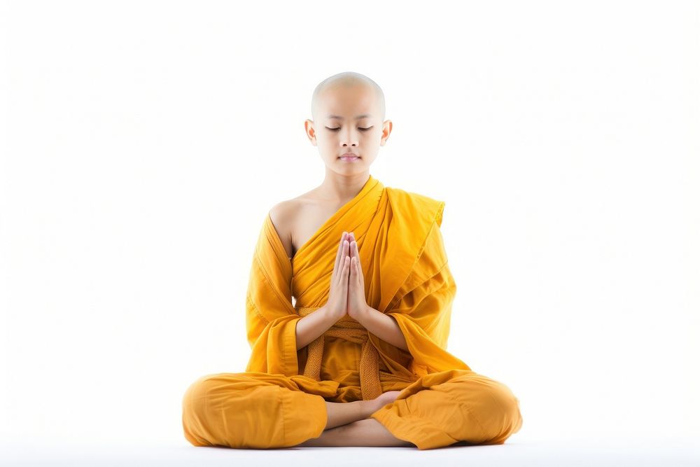 Buddhist praying sitting sports yoga. AI generated Image by rawpixel.