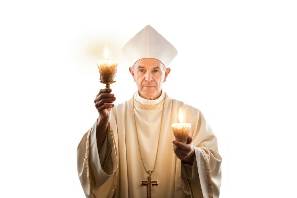 Catholic bichop religion adult white background. AI generated Image by rawpixel.