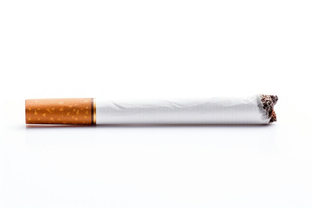 Cigarette white background smoking tobacco. AI generated Image by rawpixel.