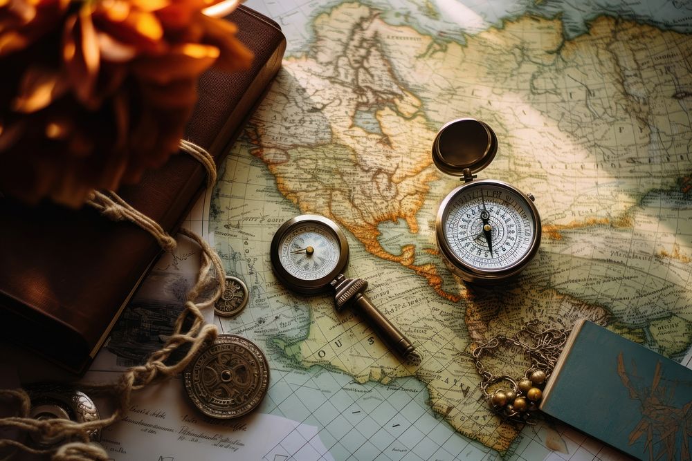 Compass and map accessories accessory | Premium Photo - rawpixel