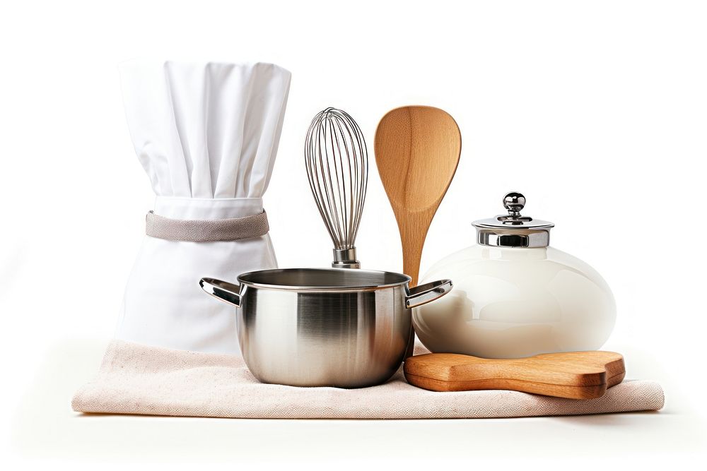 Cooking utensils spoon food white background. AI generated Image by rawpixel.