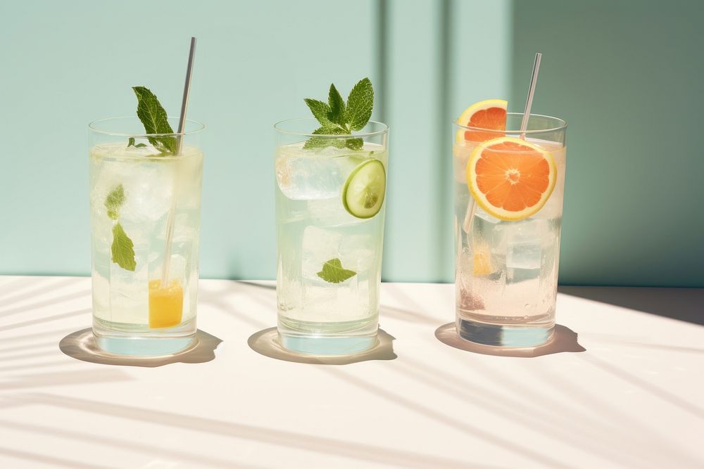 Cocktails lemonade mojito drink. AI generated Image by rawpixel.