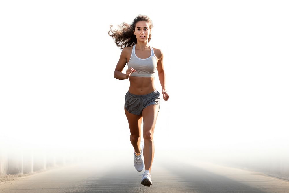Female runner running jogging shorts. AI generated Image by rawpixel.