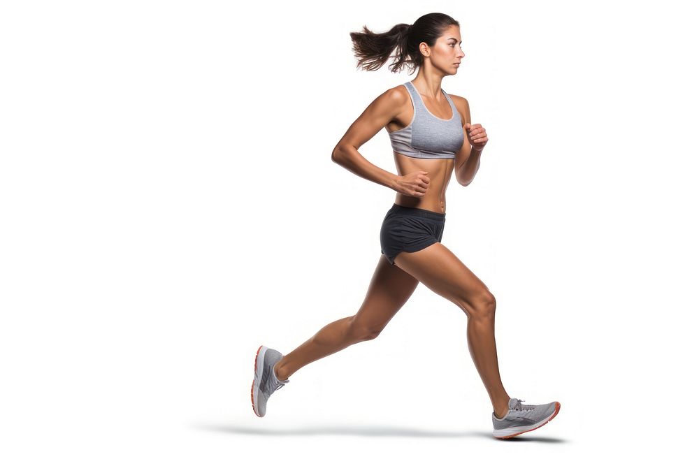 Female runner running jogging shorts. AI generated Image by rawpixel.