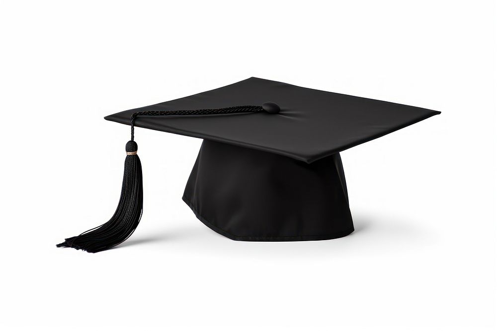 Graduation mortarboard white background intelligence achievement. AI generated Image by rawpixel.