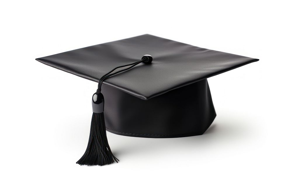 Graduation mortarboard white background intelligence certificate. AI generated Image by rawpixel.