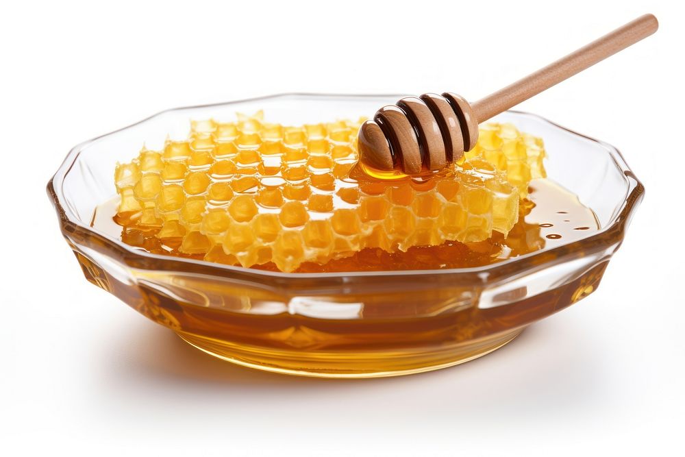 Honeycomb food white background apiculture. AI generated Image by rawpixel.