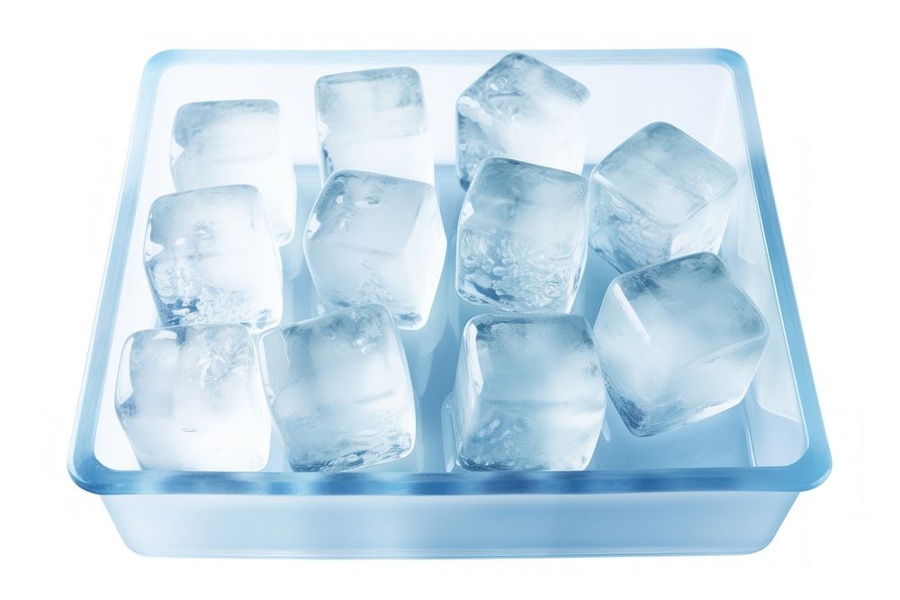Ice cubes tray white background refreshment. AI generated Image by rawpixel.