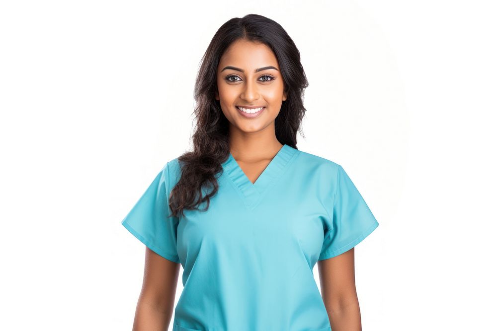 Female nurse t-shirt adult white background. AI generated Image by rawpixel.