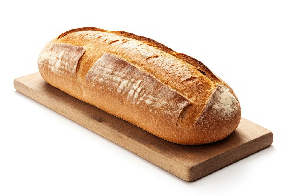 Loaf of bread food white background sourdough. AI generated Image by rawpixel.