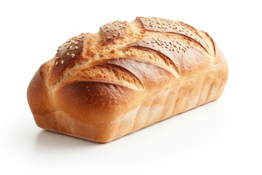 Loaf of bread food white background viennoiserie. AI generated Image by rawpixel.