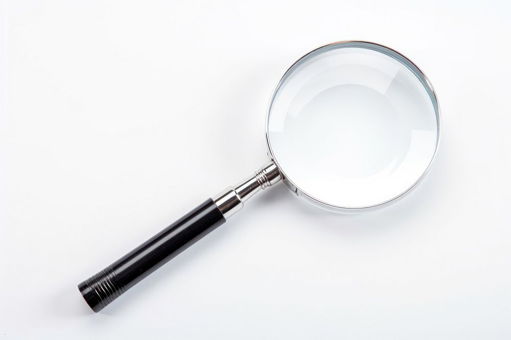 Magnifying glass white background circle geometric shape. AI generated Image by rawpixel.