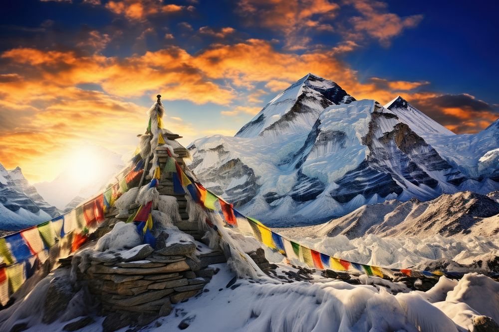 Mount everest landscape mountain outdoors. AI generated Image by rawpixel.