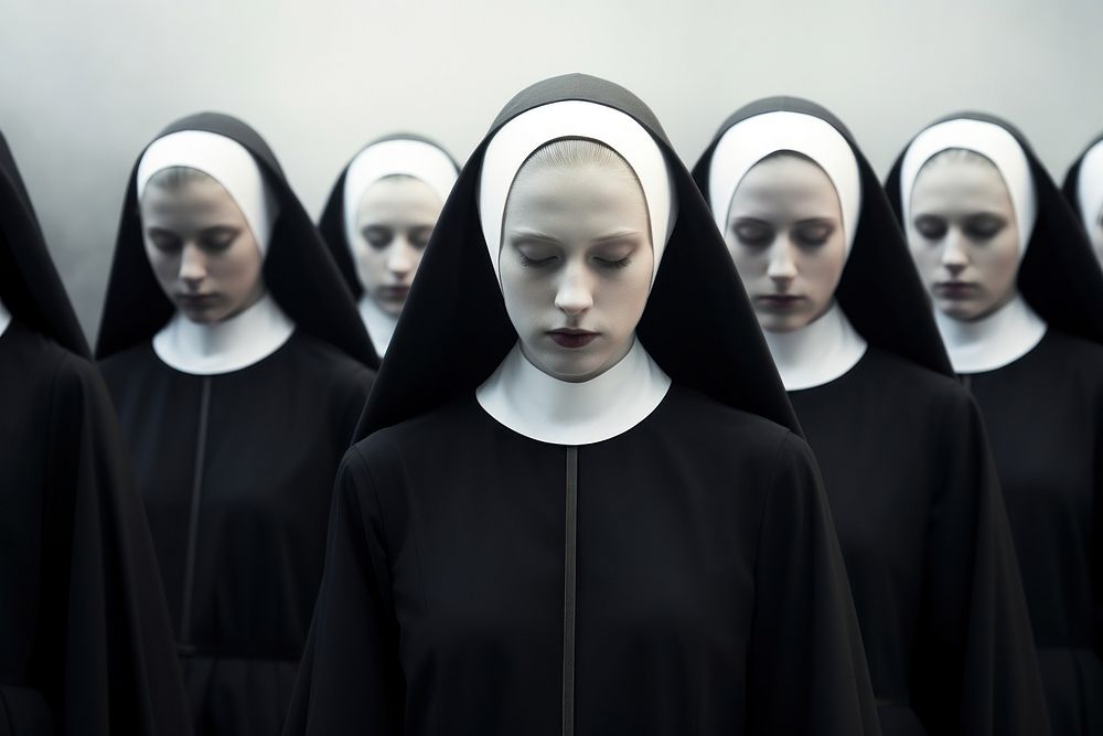 Nun school adult darkness disguise. AI generated Image by rawpixel.