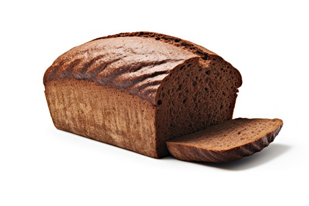 Pumpernickel loaf bread food white background. AI generated Image by rawpixel.