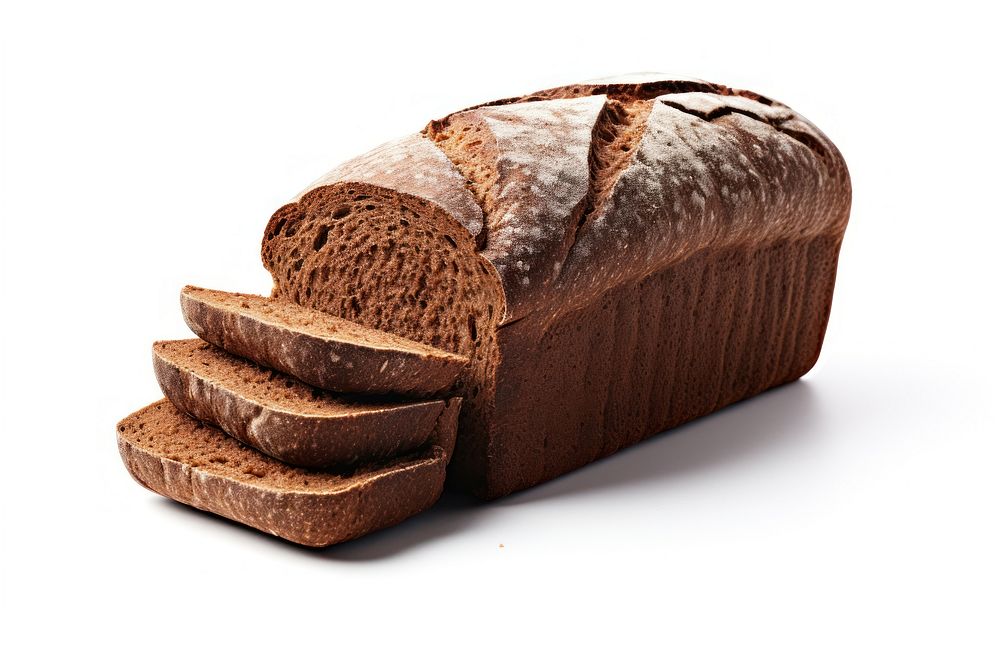 Pumpernickel loaf bread food white background. AI generated Image by rawpixel.