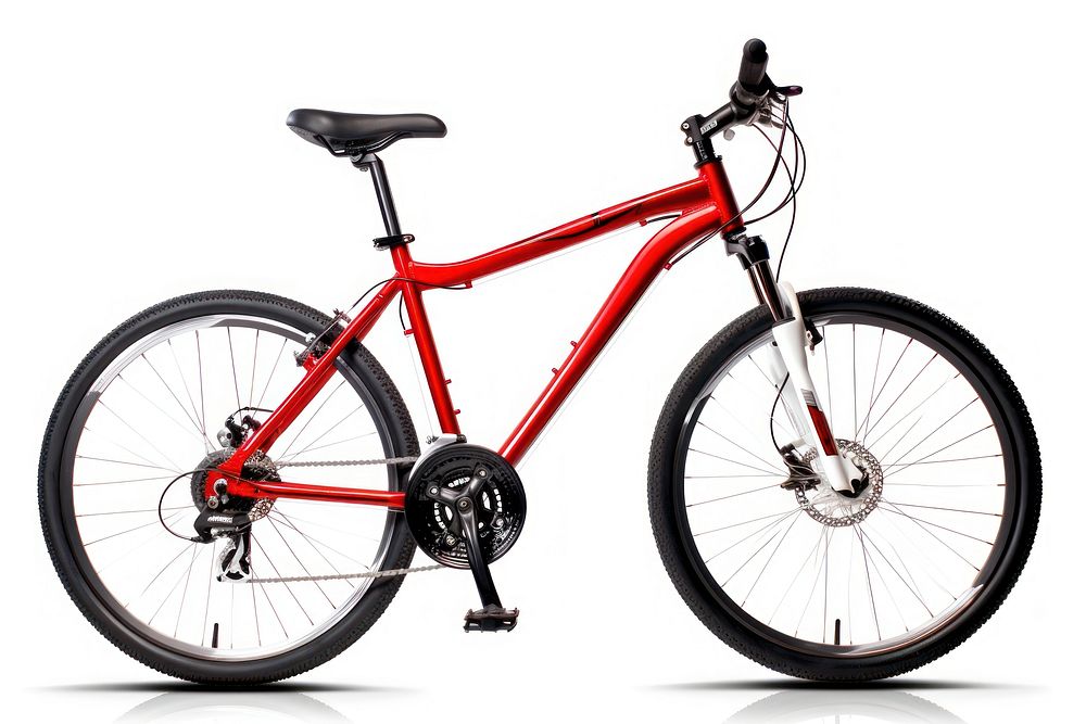 Red mountain bike bicycle vehicle wheel. AI generated Image by rawpixel.