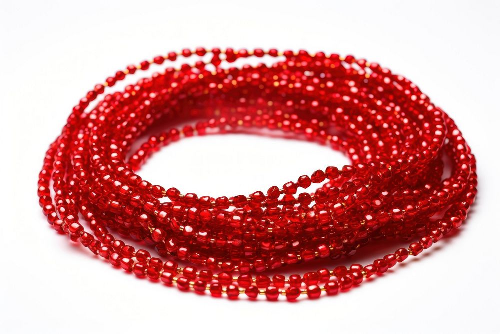 Red waist beads jewelry white background accessories. AI generated Image by rawpixel.