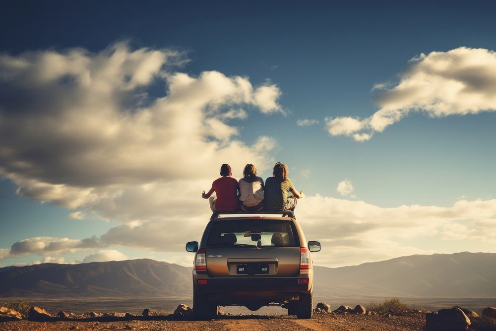 Roadtrip car outdoors vacation. AI generated Image by rawpixel.