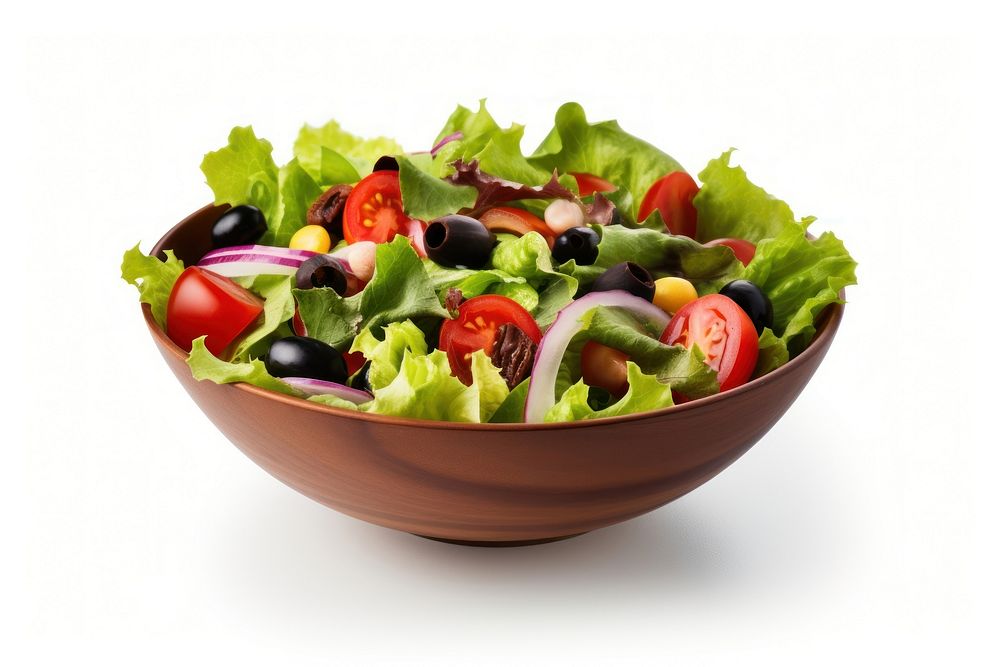 Salad bowl food vegetable lettuce. AI generated Image by rawpixel.