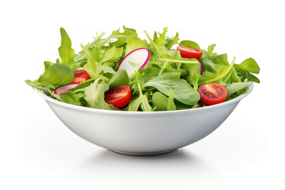 Salad bowl food vegetable arugula. AI generated Image by rawpixel.