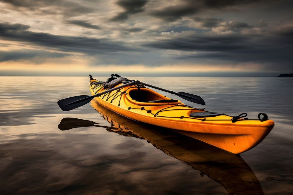 Sea kayaking vehicle sports canoe. AI generated Image by rawpixel.