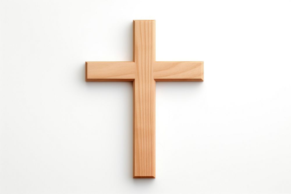 Christianity cross icon symbol crucifix wood. AI generated Image by rawpixel.