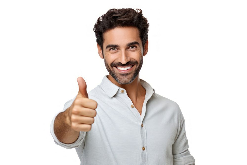 Smiling man finger pointing adult. AI generated Image by rawpixel.