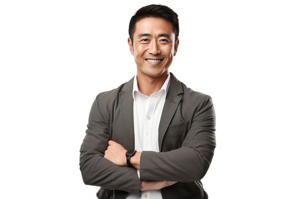 Smiling asian man portrait adult smile. AI generated Image by rawpixel.