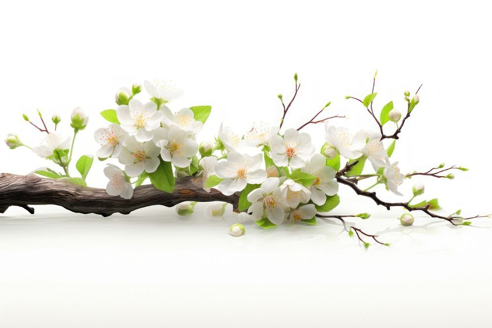 Blossom flower plant white. AI generated Image by rawpixel.