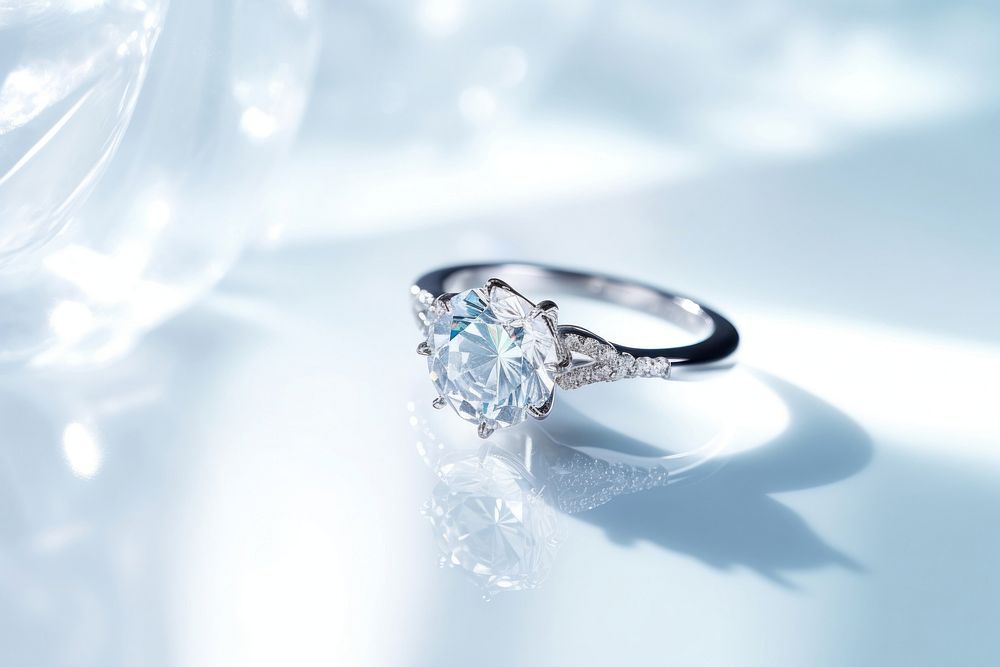 Photograph diamond ring minimal style gemstone jewelry silver. AI generated Image by rawpixel.