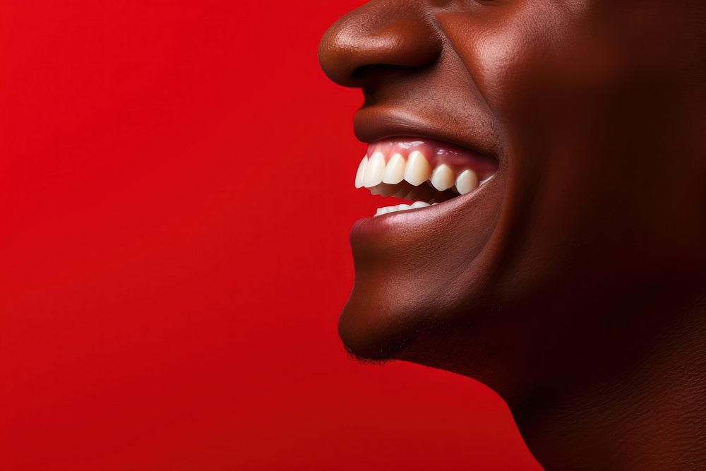 Smiling mouth laughing adult teeth. AI generated Image by rawpixel.