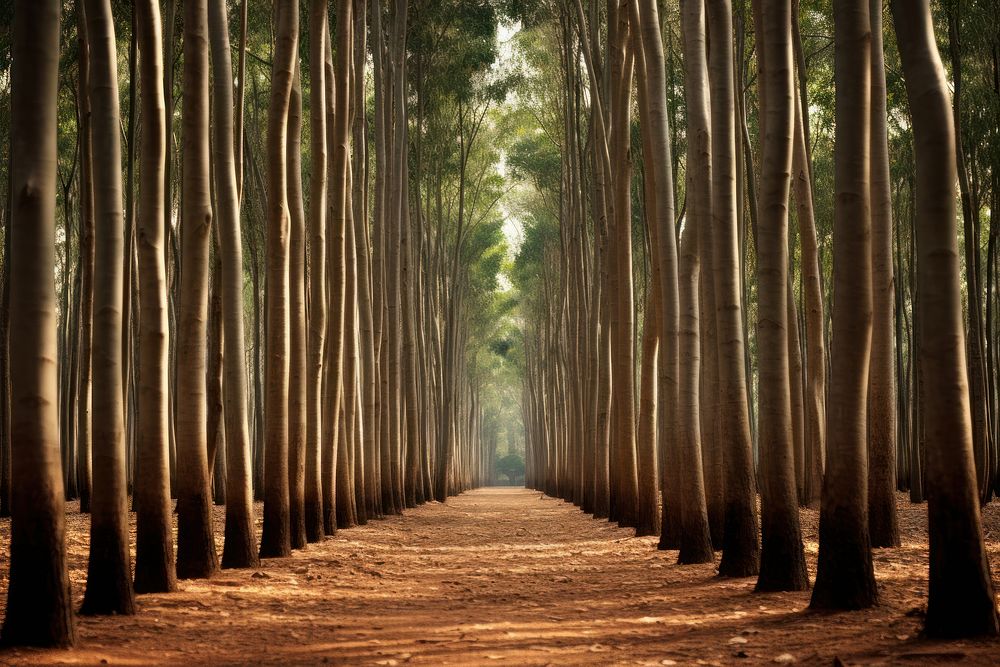 Forest Of Eucalyptus Tree forest tree land. AI generated Image by rawpixel.