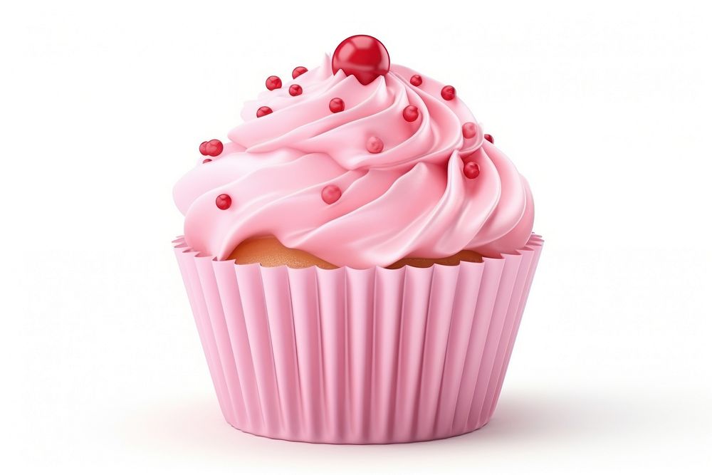 Pink cupcake dessert cream food. AI generated Image by rawpixel.