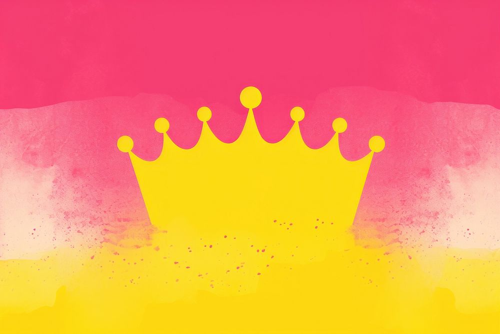 Abstract memphis crown illustration backgrounds yellow pink. AI generated Image by rawpixel.