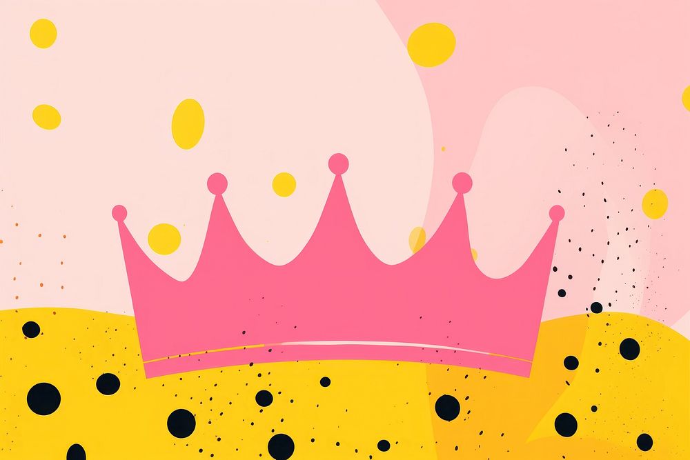 Abstract memphis crowns illustration backgrounds yellow pink. AI generated Image by rawpixel.