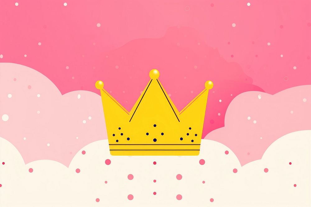 Abstract memphis crown illustration backgrounds yellow pink. AI generated Image by rawpixel.