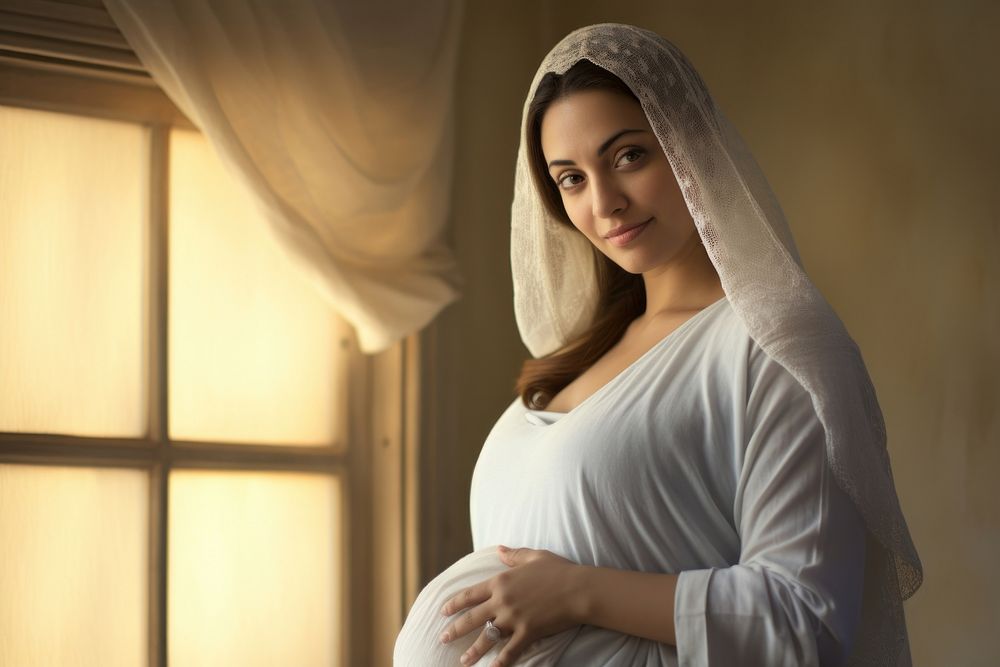 Arabian pregnant woman portrait fashion person. AI generated Image by rawpixel.